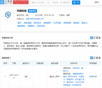 高瓴資本投資基因測序技術(shù)公司“齊碳科技” 計算機(jī)軟硬件及輔助設(shè)備的融合創(chuàng)新